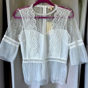 White Lace Detailed Women’s Blouse